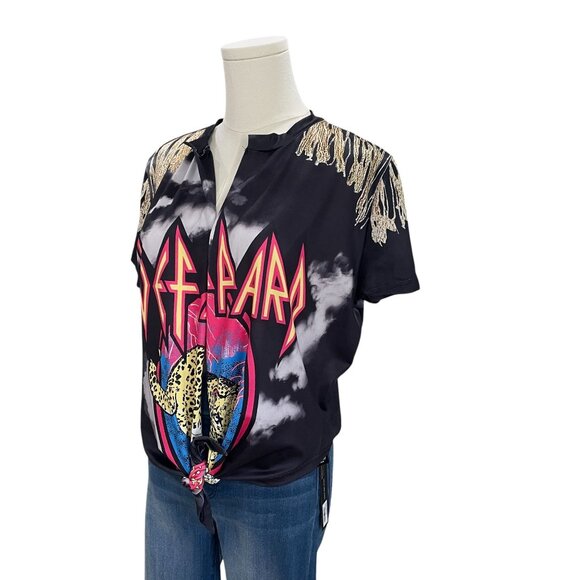 Def Leppard Band Graphic T Shirt Womens XXL Rock Tour Style Grunge Y2K Vintage - Picture 6 of 9